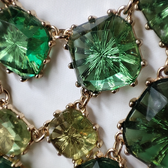 Green Yellow Starburst Atomic 1960s Lucite Plastic Vintage Necklace Reproduction - Picture 10 of 12